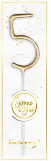 Prskavka číslo 5 zlatá 16,5 cm