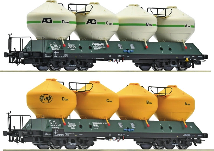 Roco sada 2 silo vozů Uacs 451.1 ČSD (H0)