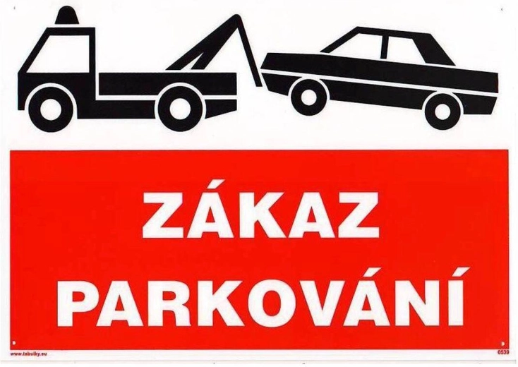 Tabulka zákaz parkování A4 plast 210 × 297 mm