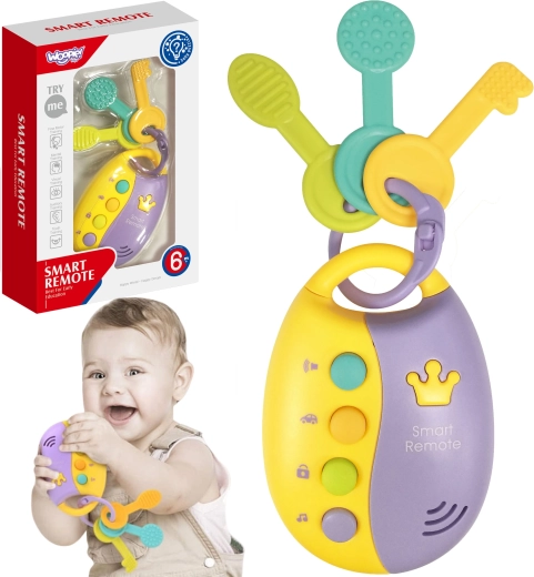 Woopie baby interaktivní klíčky s chytrým ovladačem 2v1 – chrastítko a kousátko