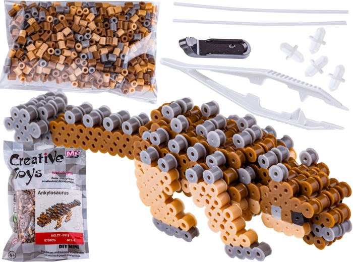 Koralíky k zažehlování 3D ankylosaurus v sáčku
