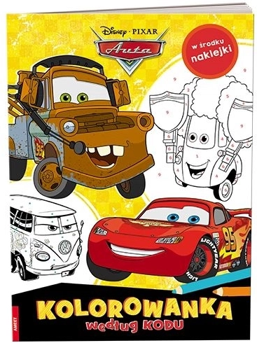 Disney Pixar Auta – omalovánky podle kódu se samolepkami