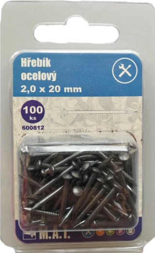 Ocelové hřebíky 20 × 2,0 mm (100 ks)