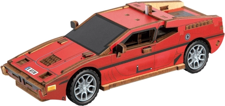2Kids Toys 3D dřevěná skládačka sportovní auto červené