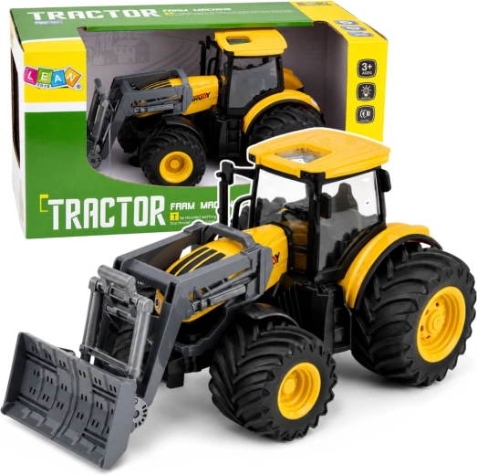 Traktor se shrnovačem se světly a zvuky 1:24 žlutý