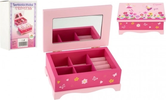 Dřevěná šperkovnice Princess pro děti TEDDIES