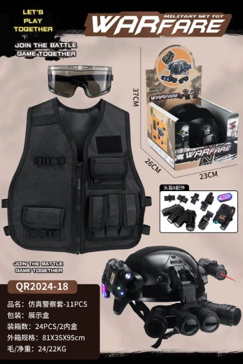 Vojenský policejní set pro malé děti s helmou