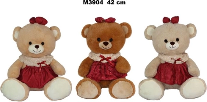 Plyšový medvídek v šatech 42 cm - 1 kus