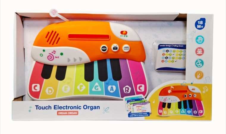 Dětské elektronické pianino s kartami na hraní