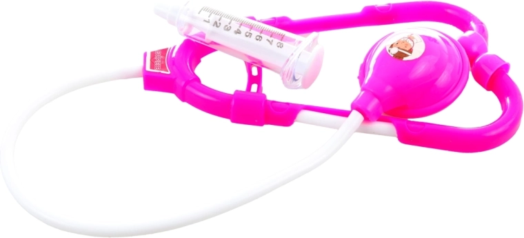 Hra na doktora se stetoskopem a injekcí