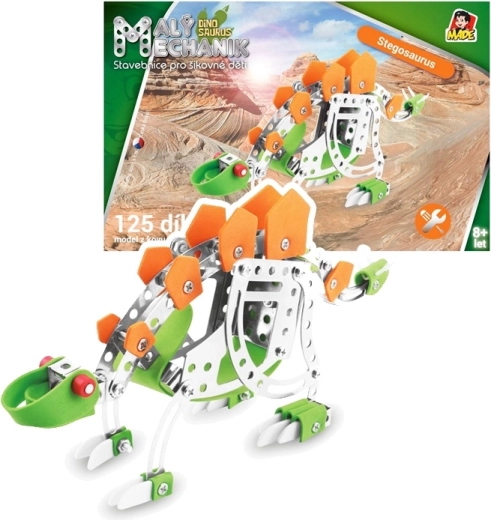 Malý mechanik – dinosaurus Stegosaurus, stavebnice 125 dílků