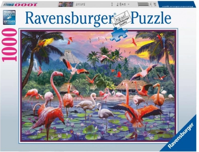 Ravensburger puzzle Pink Flamingos 1000 dílků