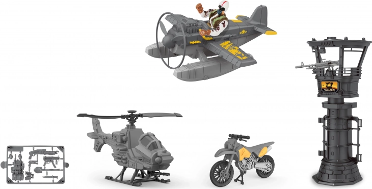 vojenský set s letadlem a věží 21 cm