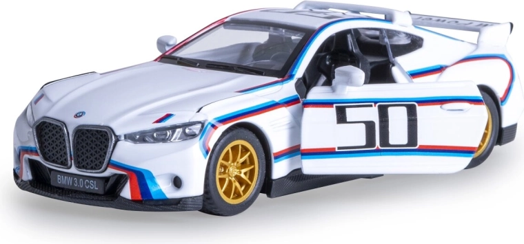 Kovový model BMW 3.0 CSL Batmobile v měřítku 1:42 bílý