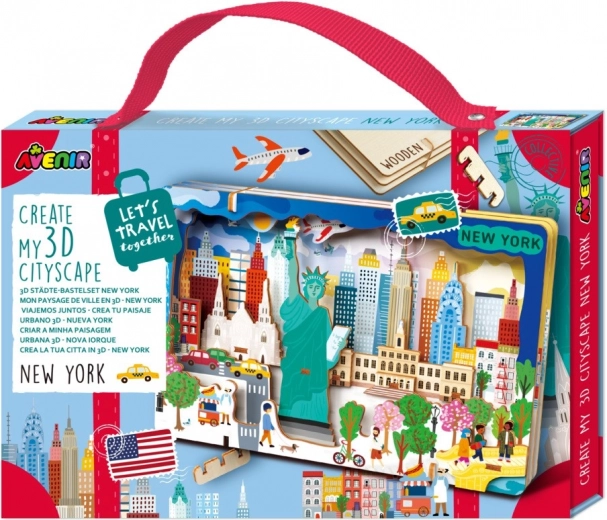 Dřevěné 3D puzzle – panoráma města NEW YORK