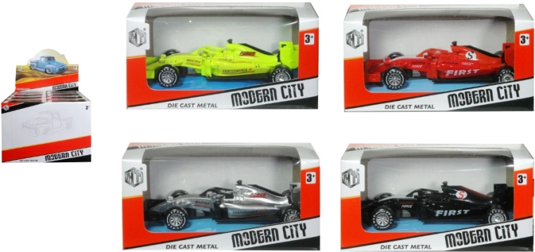 Závodní auto – sportovní kovovo‑plastový model