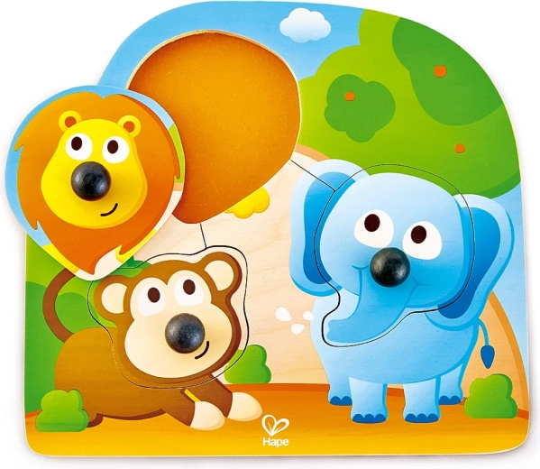 Puzzle s úchytkami divoká zvířátka