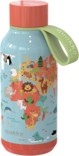 Nerezová termoláhev Quokka Kids solid map of life s poutkem 330 ml