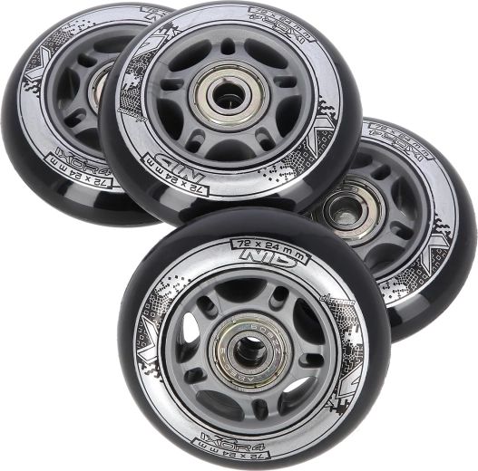 Sada koleček pro in-line brusle 72 × 24 mm s ložisky ABEC 9 NILS EXTREME