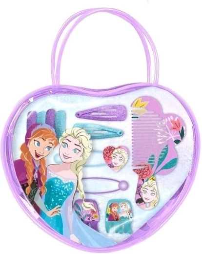 Taštička ve tvaru srdce s vlasovými doplňky Frozen - 1 kus