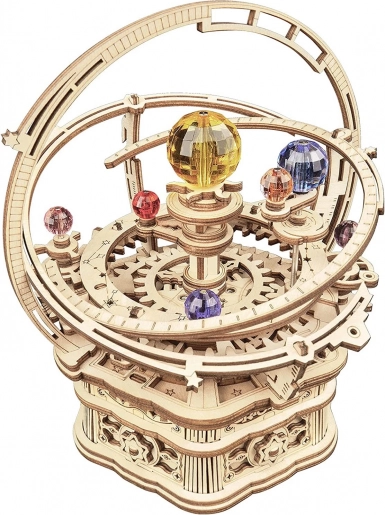 Rokr 3D dřevěné puzzle hvězdná noc – mechanické planetárium s hrací skříňkou