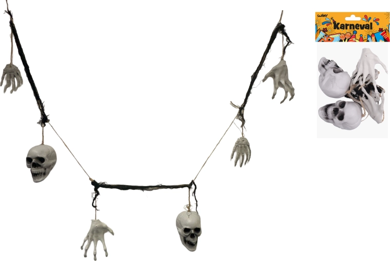 Halloween girlanda z kostí 180 cm - 1 kus