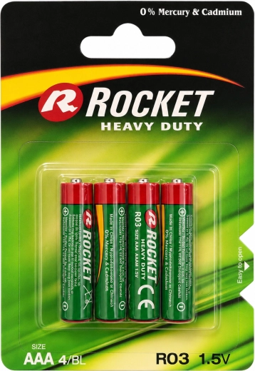 Baterie Rocket AAA 1,5 V zinko-uhlíkové 10×4 ks (40 ks)