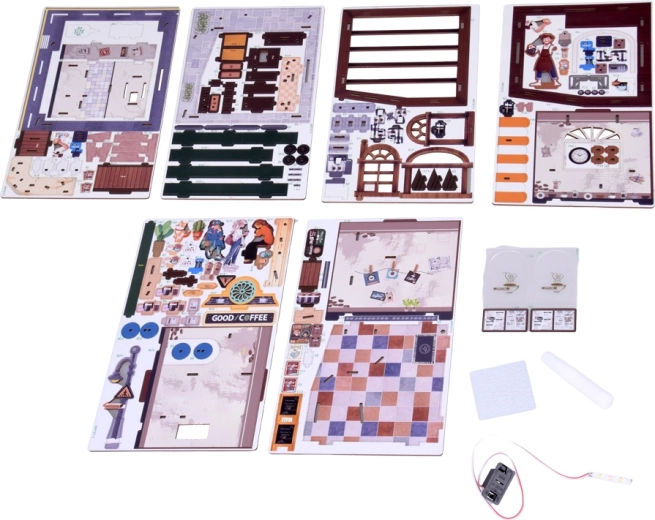 Zářivá mini kavárna s LED osvětlením