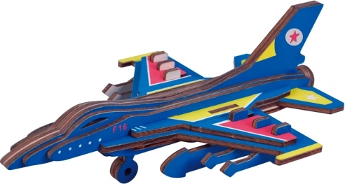 Dřevěné 3D puzzle bojové letadlo