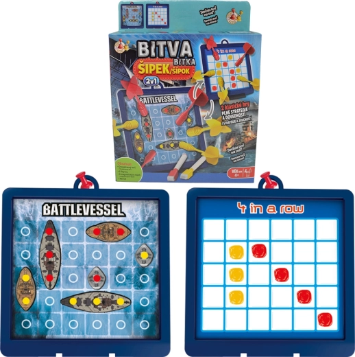 Studo Games bitva šipek – oboustranná magnetická hra 4 v řadě a námořní bitva