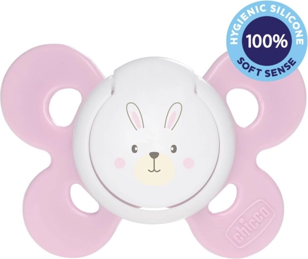 Chicco dudlík Physio Comfort silikonový 2–6 m, dívka – zajíček