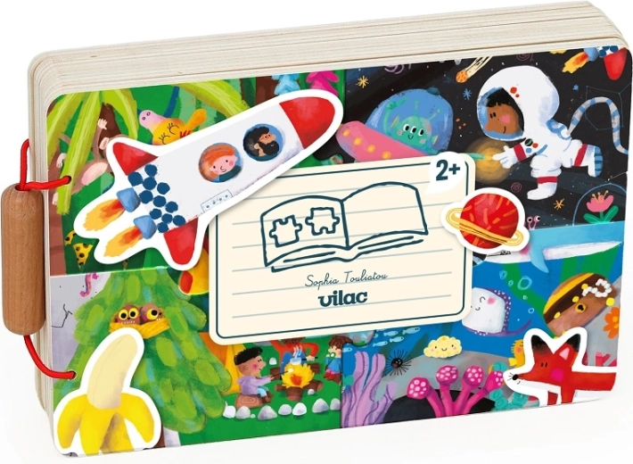 Vilac dřevěná knížka s puzzle dobrodružství