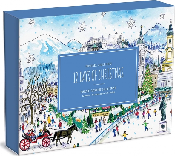 Adventní kalendář puzzle 12 vánočních dnů 12×80 dílků GALISON