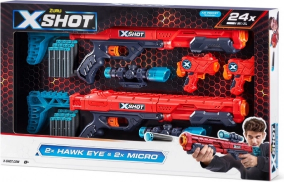Sada blasterů X-Shot Excel Hawk Eye a Micro