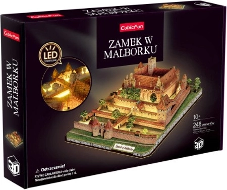 3D puzzle CubicFun hrad Malbork s LED osvětlením - 1 kus