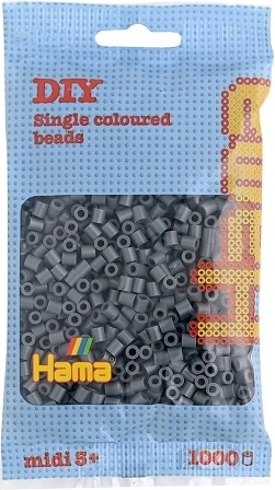 Hama midi zažehlovací korálky 1000 ks tmavě šedé