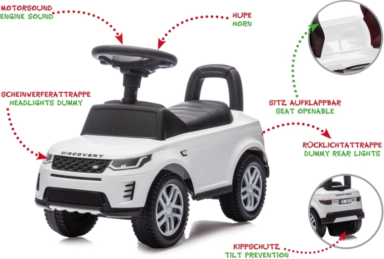 Odrážedlo a chodítko Land Rover Discovery 2 v 1 bílé