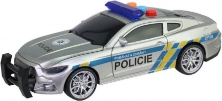 Policejní auto na setrvačník se světlem a zvukem, 17 cm (čeština)