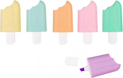 Sada zvýrazňovačů ve tvaru nanuků, 6 barev