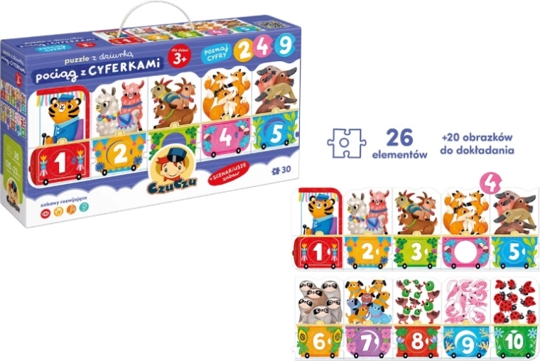 CzuCzu Puzzle s dírkou vláček s čísly