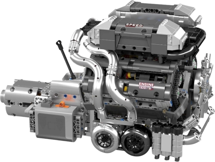 Realistický motor V8 s převodovkou