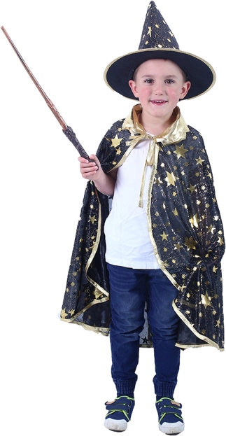 Dětský kouzelnický plášť s kloboukem