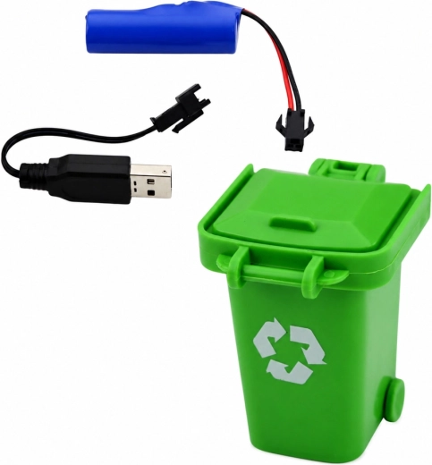 USB nabíjení a koš na odpad v balení