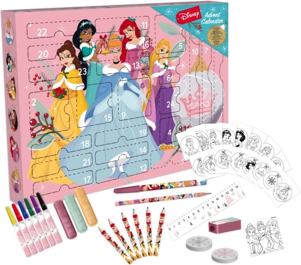 Adventní kalendář Disney Princezny – kreativní papírnická sada