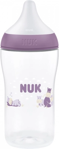 NUK Perfect match kojenecká láhev s kontrolou teploty hippo 260 ml