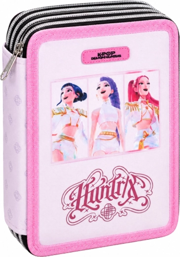 Třípatrový školní penál KPop Demon Hunters Huntrix – plně vybavený - 1 kus
