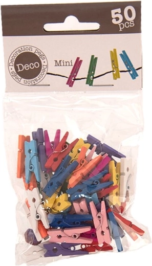 Barevné dřevěné mini kolíčky 2,5 cm (50 ks)