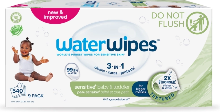 WaterWipes vlhčené ubrousky Baby & Toddler 3v1 9×60 ks (540 ks)