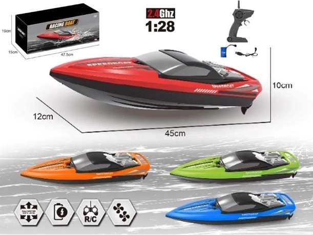 Rc motorový člun 2,4 ghz s usb nabíjením