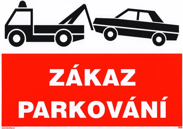 Samolepicí tabulka – zákaz parkování A4 (210 × 297 mm)